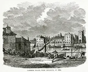 Lambeth: Lambeth Palace from Millbank 1860