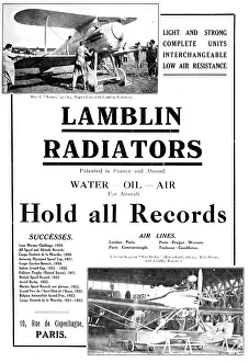 Radiators: Lamblin Aircraft Radiators 1922 Advert
