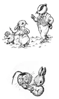 Pumpkin: The Lamplighter ' badger with rabbit