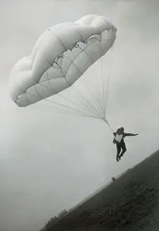 Parachutist: Landfall of a parachutist