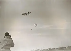 Parachutist: Landfall of a parachutist