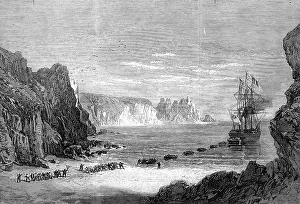 Gibralter: Landing cable at Porthcurnew Bay