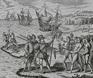 Lacroix: Landing of Christopher Columbus (1451-1506) on