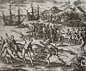 Caravel: Landing and conquest of Yucatan by Francisco