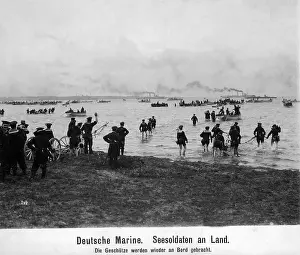 Ashore: Landing maneuver of the German Navy, 1905