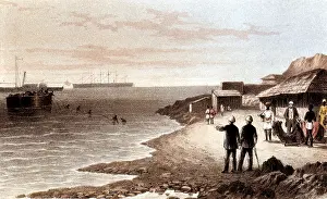 Bombay: Landing the shore end of the Bombay cable at Aden