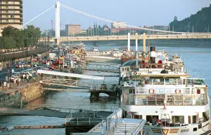 Danube: Landing stage in Budapest, 1996