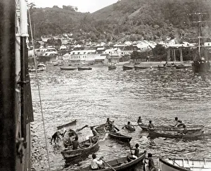 Martinique: The landing stage, St Pierre, Martinique, West Indies, circa