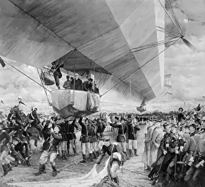 Zeno: Landing of the zeppelin LZ1 in Munich, 1900