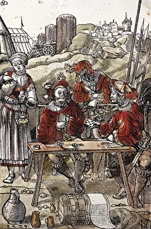 Landsknecht: Landknechts playing cards during the siege of a town