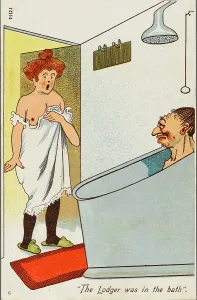 Landlady: Landlady discovers the lodger in the bath