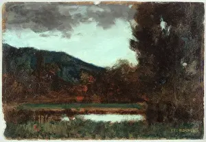 Nightfall: Landscape of Alsace, twilight