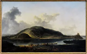 1753: Landscape with castle Devin at the outfall of the Morava int