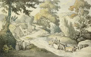 Fording: Landscape with Cattle fording a Stream