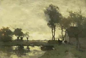 Impressionistic: Landscape with Farm with a Pond