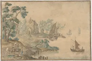 Brueghel: Landscape with Horses and Carts and a River at