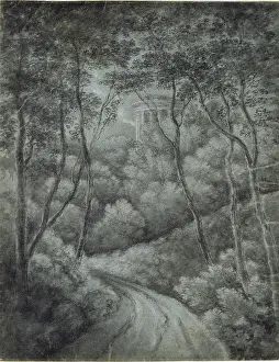 Coutry: Landscape with a Path through a Forest and classical Temple