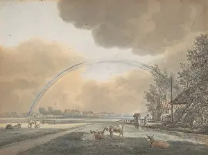 Jansz: Landscape with a Rainbow over a Farmhouse and