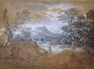 Bodycolour: Landscape with a Road at the Edge of a Wood