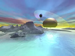 Saturn: The landscape on one of Saturn's moons