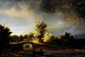 Rembrandt: Landscape with a Stone Bridge, by Rembrandt