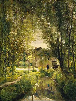 Manmade: LANDSCAPE WITH A SUNLIT STREAM, by Charles-Francois
