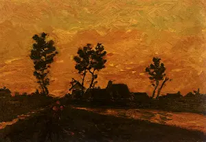 Sundown: Landscape at Sunset, by Van Gogh