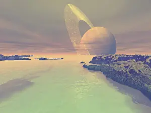 Saturn: The landscape of Titan, one of Saturn's moons