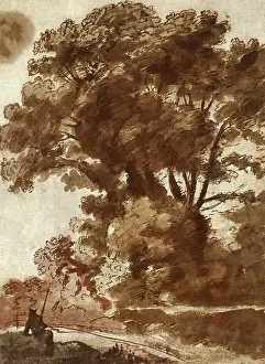 1630s: Landscape with Tree and Figure, by Claude Lorrain