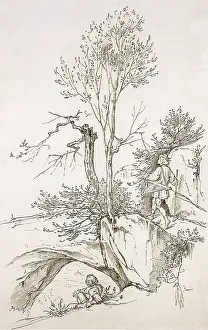 Harpist: Landscape with a Walker
