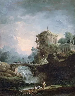 Hubert: Landscape with Waterfall Artist: Hubert Robert