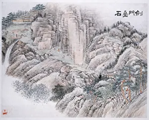 Weng: Landscape with waterfalls and figures
