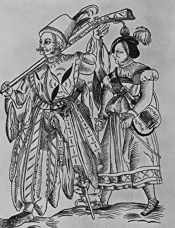 Landsknecht: A landsknecht with a camp follower