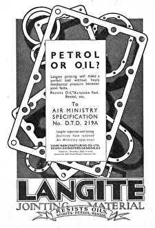 Langite: Langite Jointing Material & Gaskets - 1942 Advert