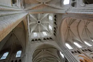 Laon: Lantern tower, transept, Laon Cathedral, Picardy, France