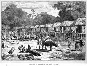 Laos: LAOS VILLAGE SCENE