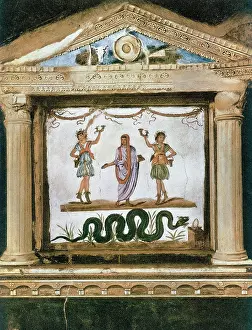 Lararium: Larario, painted mural kept in