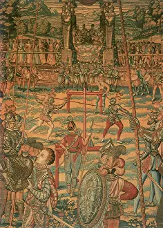 1350: Large Audience watch Knights Combat