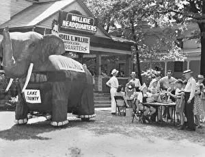 1403: A large cloth elephant attacks shoppers to a souvenir