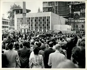 Congregated: Large crowd watch Coronation rehearsal, Westminster Abbey