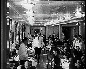 Diners: A Large Dining Room on Board the Robert Ley