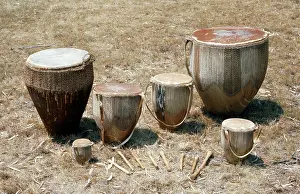 Ngoma: Large drum, from Uganda, others from Tanzaniz. All