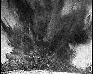 Erupting: A Large Explosion Erupting on a Battlefield