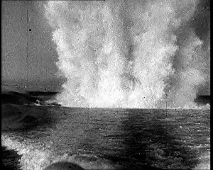 Erupting: Large Explosion Erupting At Sea