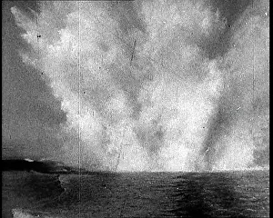 Erupting: Large Explosion Erupting At Sea