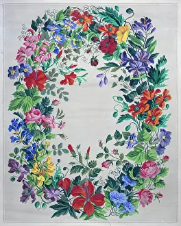 Afterwards: Large Floral Oval – woolwork design