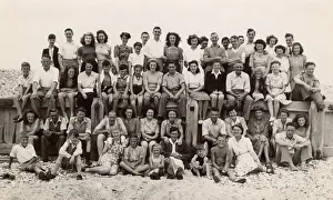 Grenville Collins / Tom Gillmor Collection: Large Group on the Beach