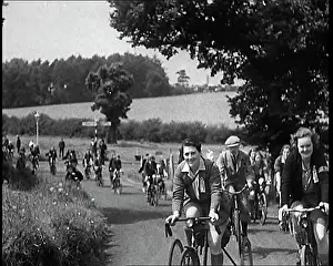 Lanes: Large Group of Civilians Riding Bicycles Through