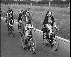 Lanes: Large Group of Civilians Riding Bicycles Through