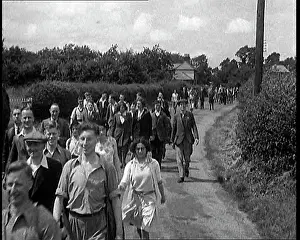 Hikers: A Large Group of Hikers Walking in the Countryside